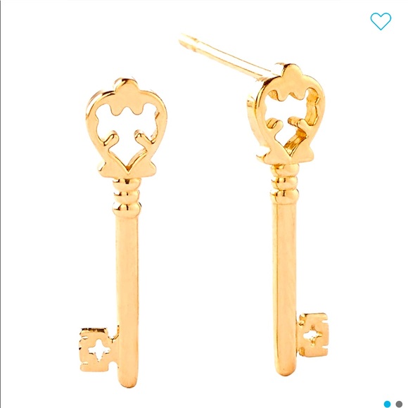 ALEX AND ANI SKELETON KEY 🔑 STUD EARRINGS - Picture 1 of 8